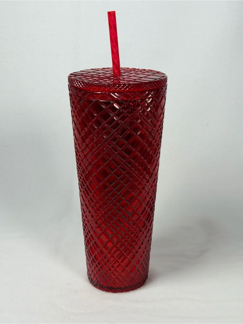Starbucks 24 oz Tumbler Ruby Red Studded Cold Cup